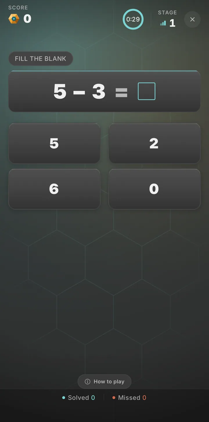 Mental Math gameplay screenshot